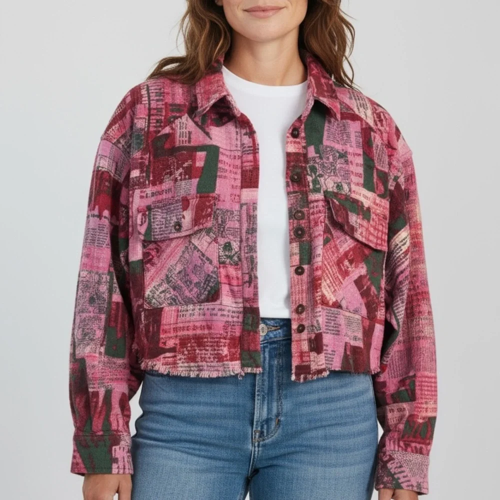 BDG Pink graphic‎ Patterned Jacket